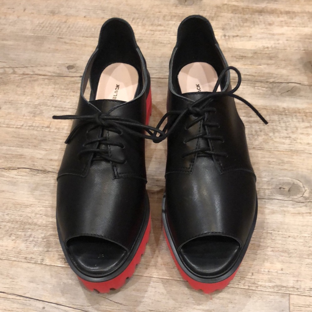 All Black Brand Lug Sole Open Toe Shoe size 41 - Picture 2 of 5